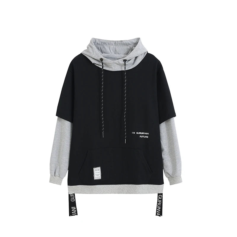 Sudadera Hombre Patchwork Hip Hop - Hoodie Pullover Streetwear Colorblock