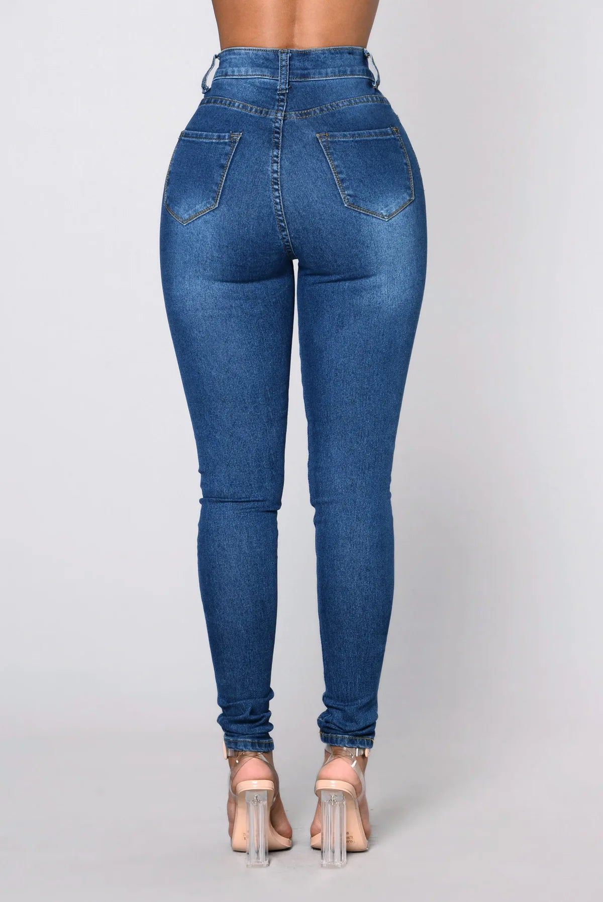 Jeans Skinny Mujer Cintura Alta - Pantalón Denim Elástico Sexy
