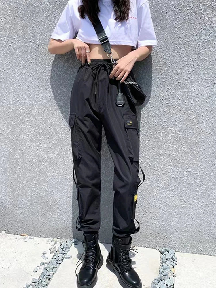 Pantalón Cargo Mujer Harem Punk - Pantalón Jogger Cadena Harajuku