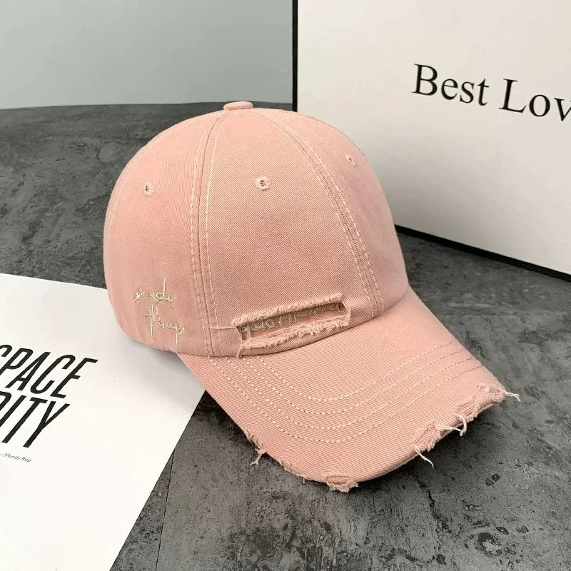 Gorra Baseball Vintage Bordado Letras - Cap Ajustable Primavera Verano Unisex