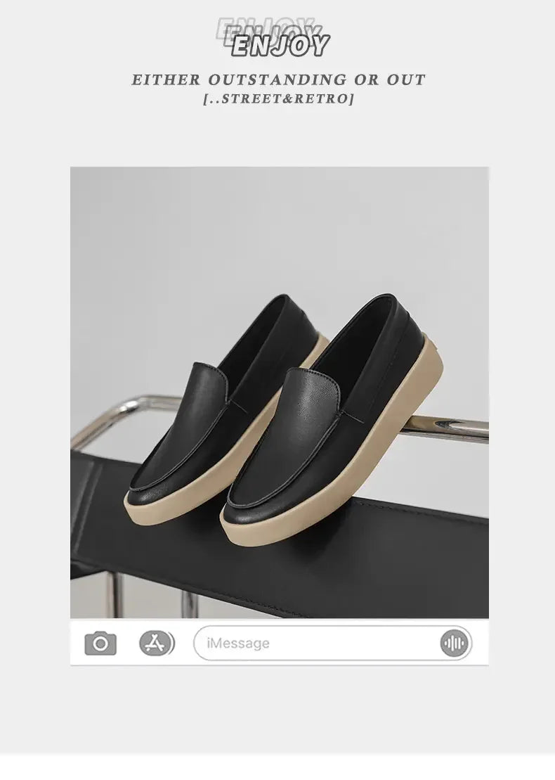 Zapatos Cuero Hombre Formales - Oxford Walking Ligeros Cómodos Suela Plana Fashion