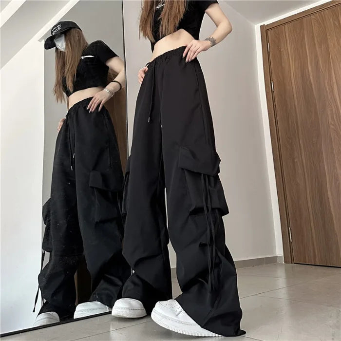Pantalón Cargo Mujer Retro - Pantalón Streetwear Harajuku Cintura Alta