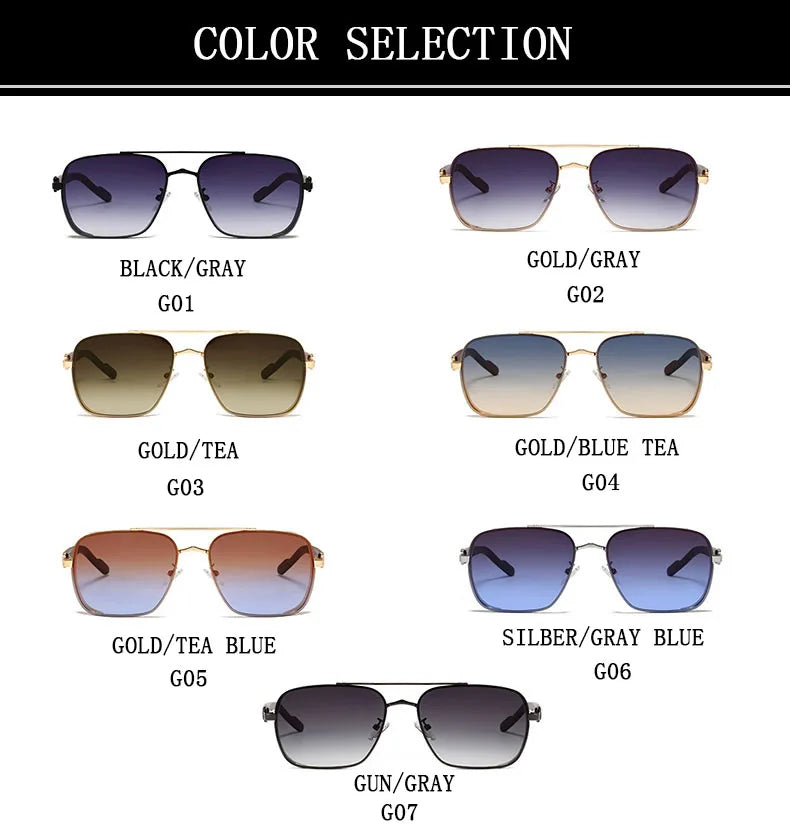 Gafas de Sol Hombre Cuadradas 2023 - Lentes Vintage Retro Steampunk Unisex