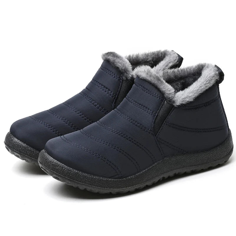Botas Hombre Invierno 2025 - Botines Nieve Cálidos Forro Pelo Slip On