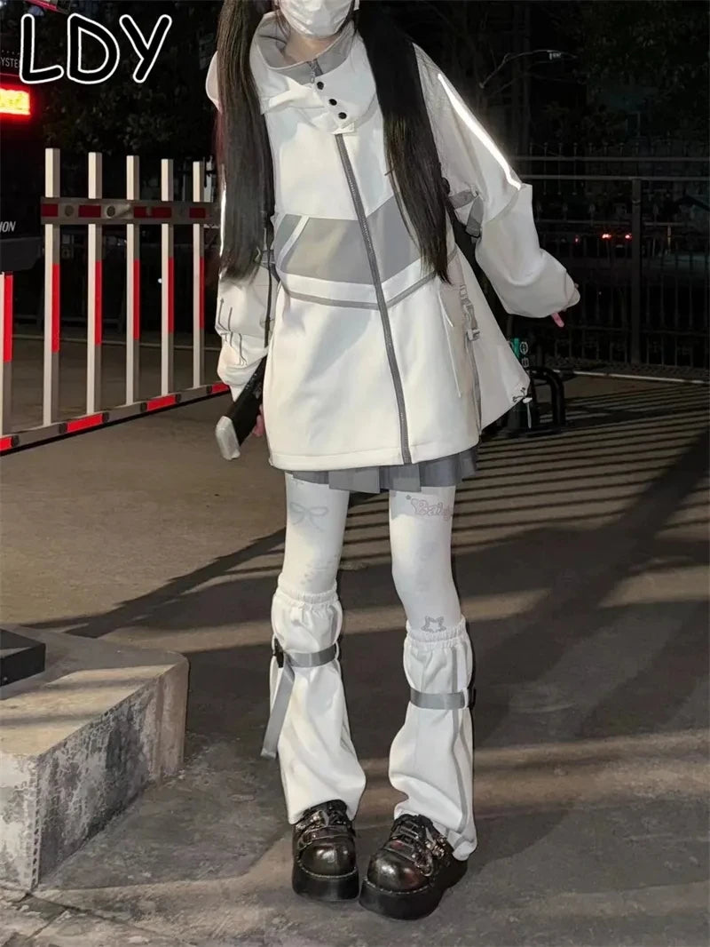 Sudadera Oversized Mujer Japonesa - Hoodie Y2K Vintage Zipper 2025