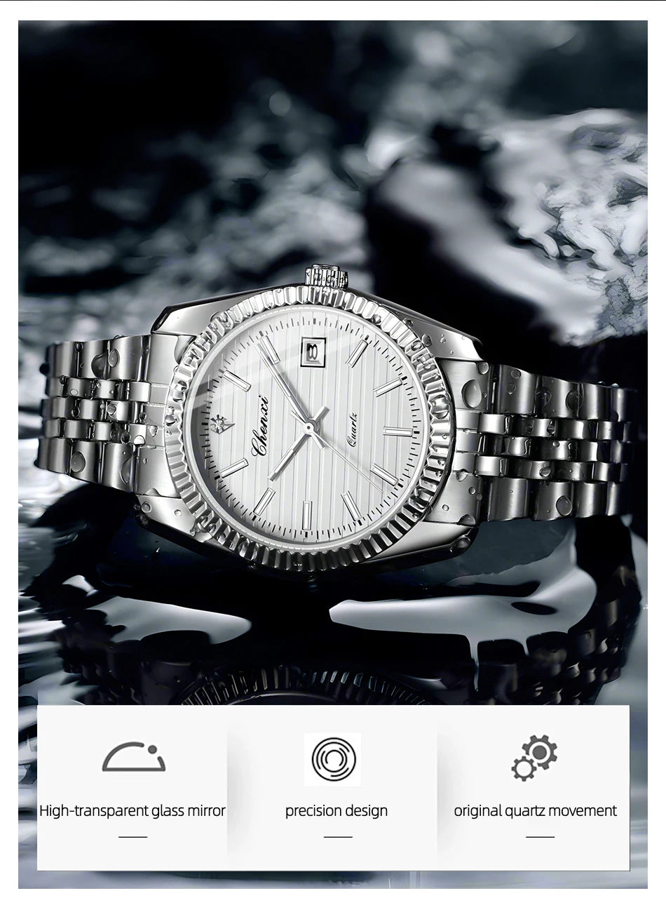 Reloj CHENXI 004D Hombre - Cuarzo Resistente al Agua con Calendario Luminoso