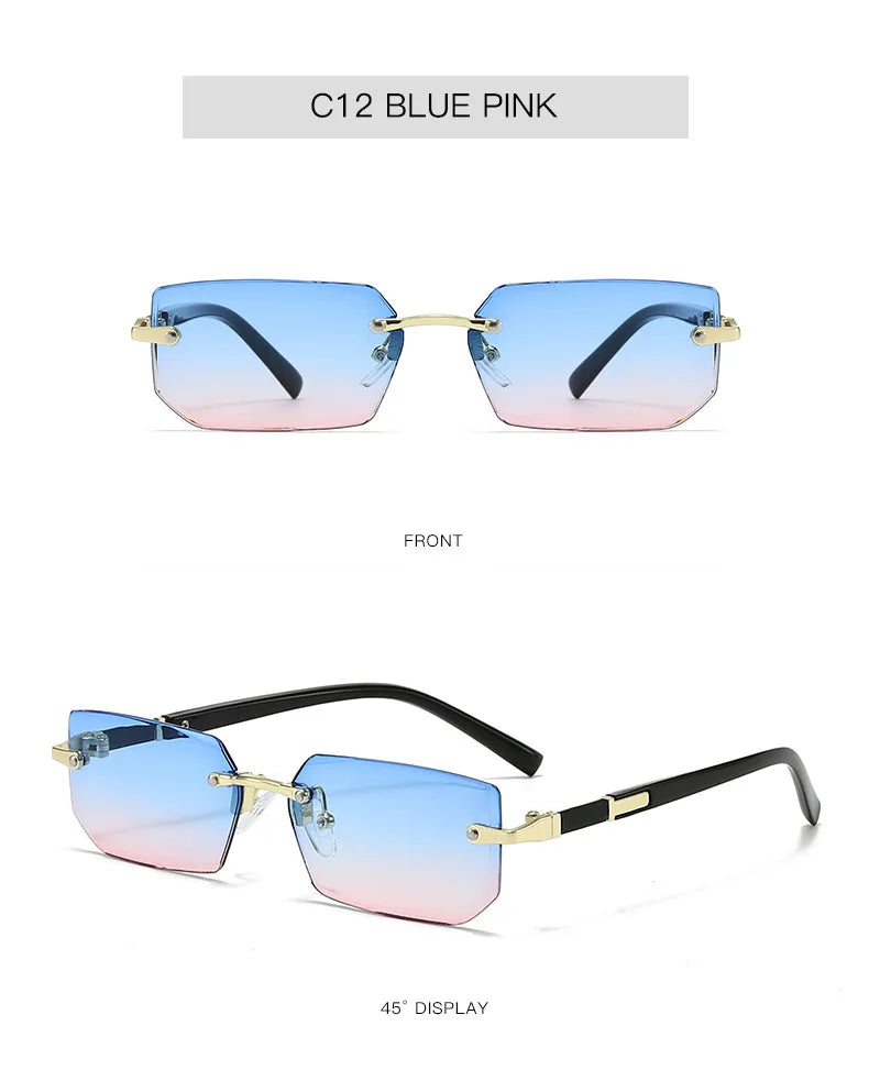 Gafas de Sol Cuadradas Sin Montura Mujer - Fashion Jelly Coloridas Outdoor Viaje Personalizadas