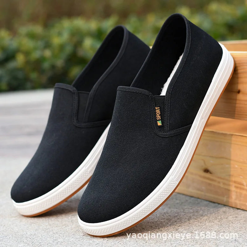 Sneakers Canvas Hombre Slip-On - Zapatillas Casual Vulcanizadas Ligeras Sin Cordones