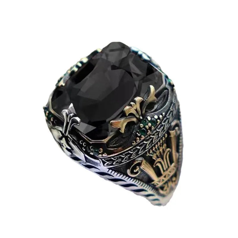 Anillo Hombre Jade Retro - Elegante Banquete Fiesta
