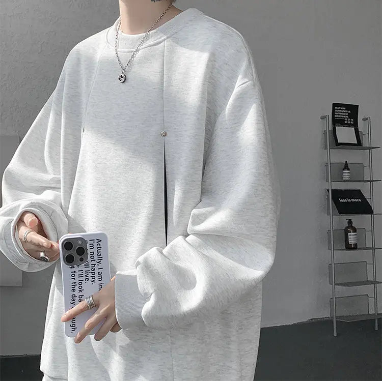 Sudadera Hombre Otoño Invierno - Hoodie Cuello Redondo Casual Outdoor