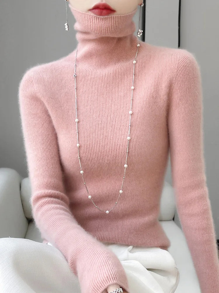 Suéter Mujer Lana Merino 100% Slim - Jersey Coreano Otoño Invierno