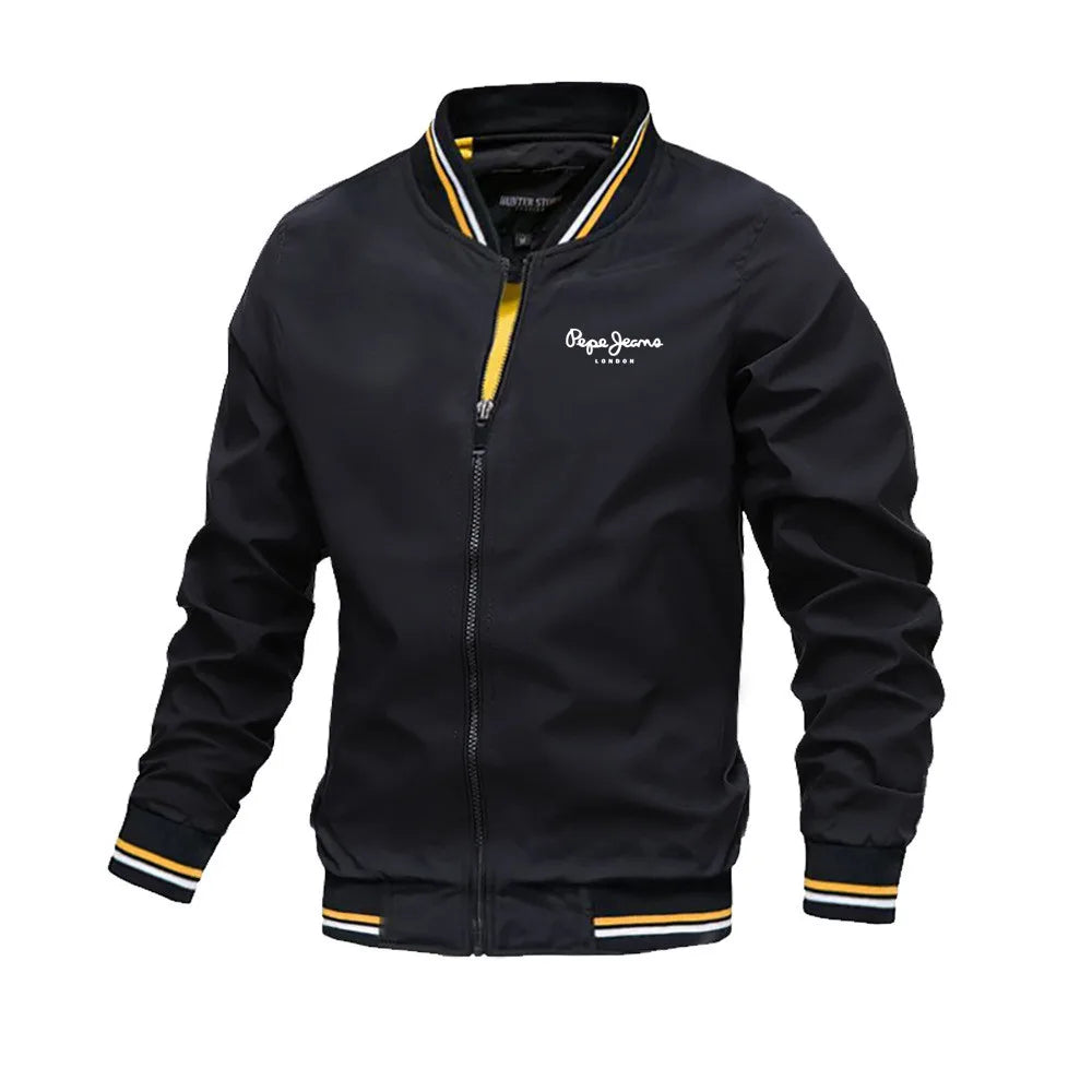 Chaqueta Bomber Hombre 2025 - Baseball Jacket Negro Casual Slim