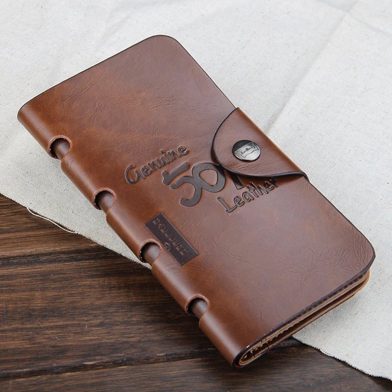 Cartera Cuero Hombre Tríptico - Hebilla Magnética Tarjetero Monedero Negocios