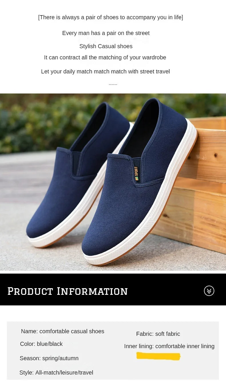 Sneakers Canvas Hombre Slip-On - Zapatillas Casual Vulcanizadas Ligeras Sin Cordones