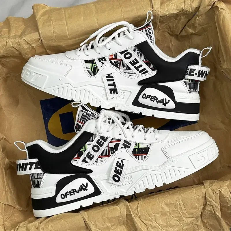 Zapatillas Cuero Hombre Casual - Skateboard Running Deportivas Plataforma