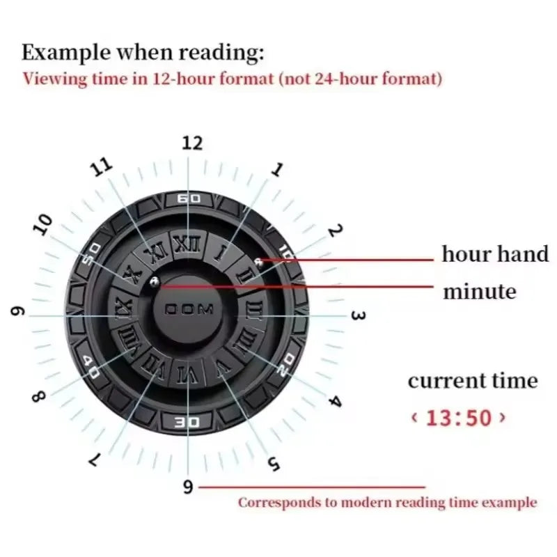Reloj DOM 1726 Diseño Magnético - Bola Giratoria Cuarzo Romano Resistente al Agua