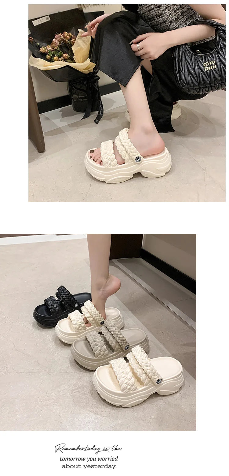 Sandalias Plataforma Mujer Playa - Chanclas Suela Gruesa Antideslizantes Ligeras Verano