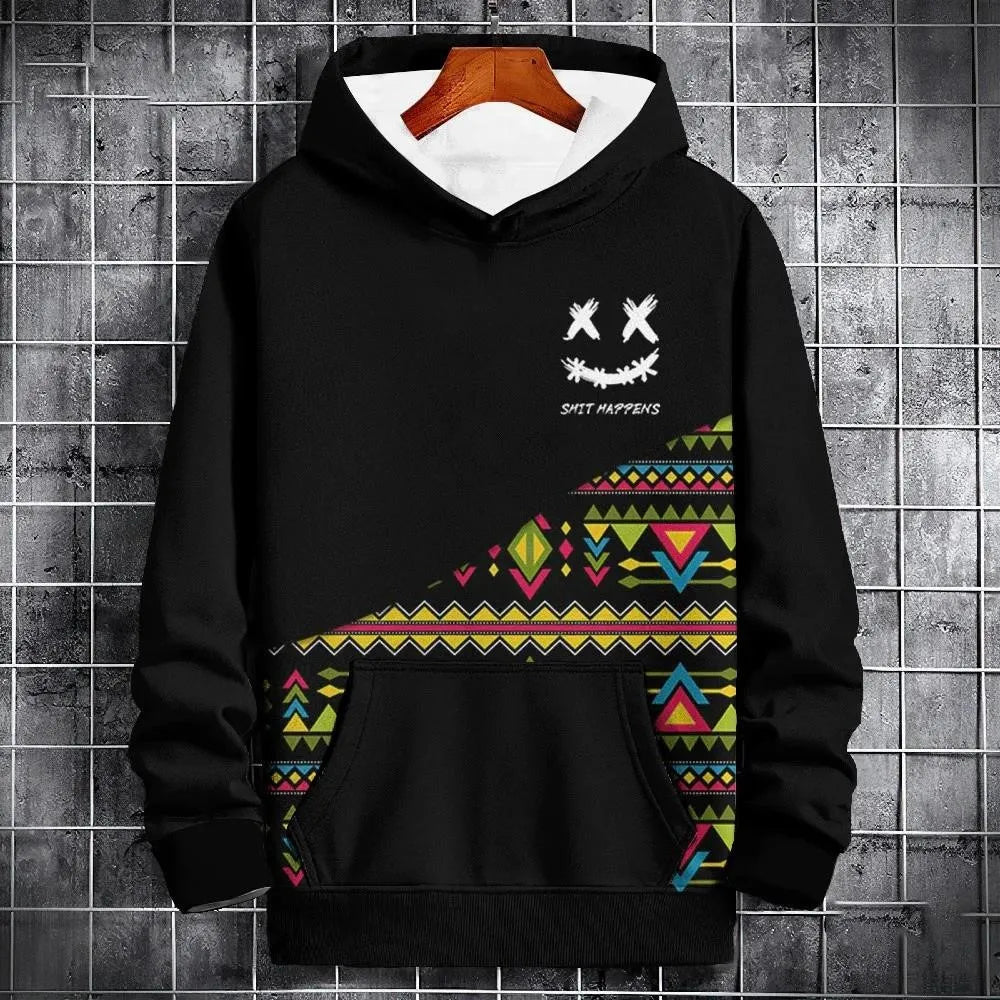 Sudadera Hombre Print Oversized - Hoodie Street Pullover Tops