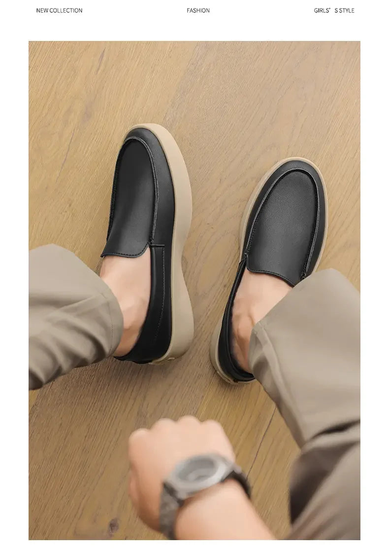 Zapatos Cuero Hombre Formales - Oxford Walking Ligeros Cómodos Suela Plana Fashion