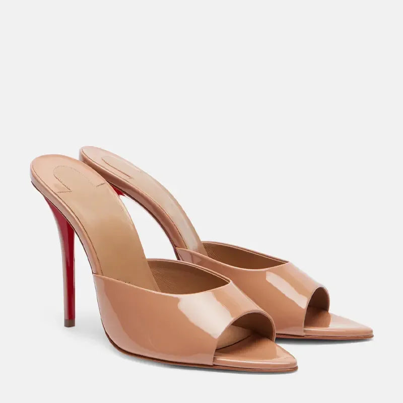 Sandalias Romanas Mujer Punta Pointed - Zapatos Tacón 10.5cm Metal Sexy Outdoor