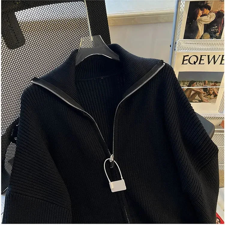 Cárdigan Hombre Punto Grueso - Chaqueta Cremallera Otoño Invierno Casual