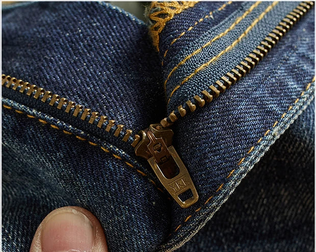 Vaqueros Moto Vintage Americanos - Jeans Cargo Parches Pesados Estilo Retro