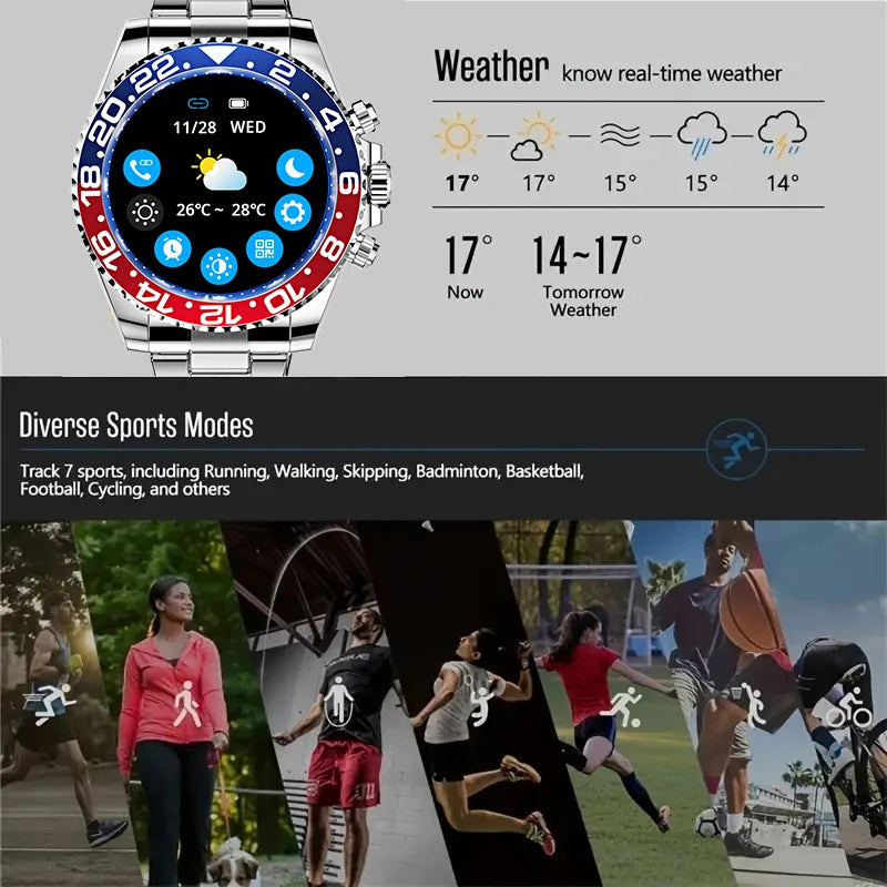 Smartwatch AW12 Luxury 2024 - Acero High-End Android iOS Réplica Military