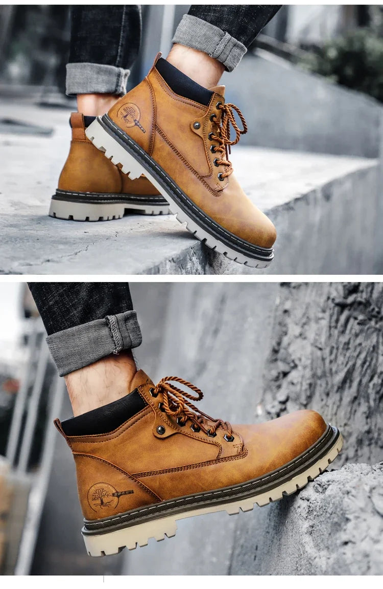 Botas Hombre High-Top Trabajo - Fashion Versátiles Deportivas Casual Cowboy