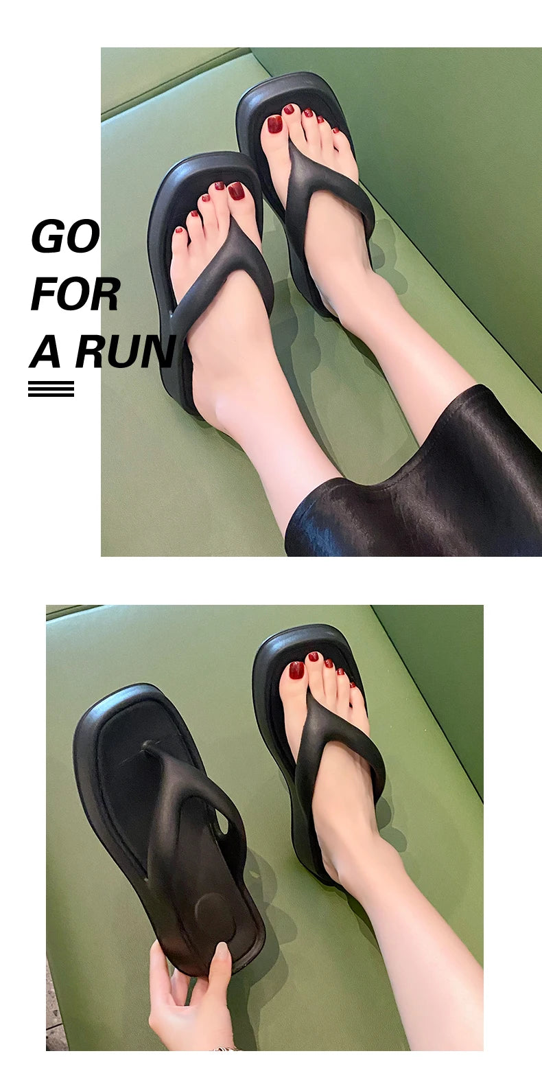 Chanclas Mujer Elegantes Transpirables - Sandalias Tacón Medio Outdoor Versátiles