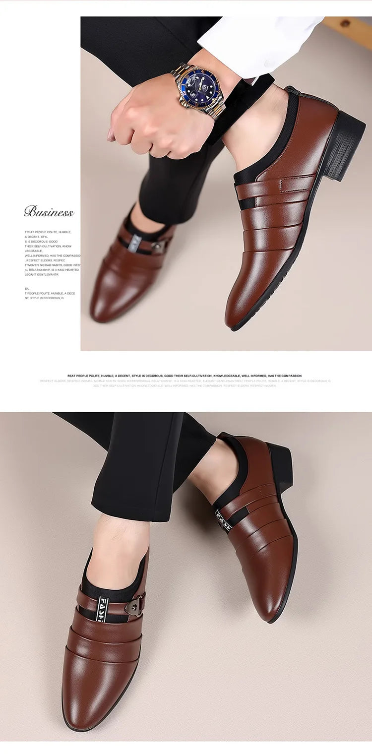 Zapatos Vestir Hombre Slip-On - Formales Boda Oficina Trabajo Loafers Elegantes