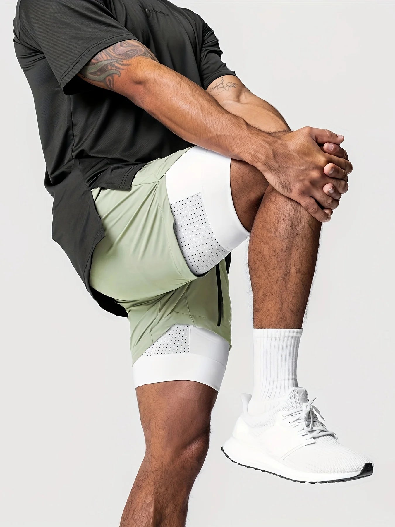 Shorts Deportivos Hombre Doble Capa - Pantalones Baloncesto Secado Rápido