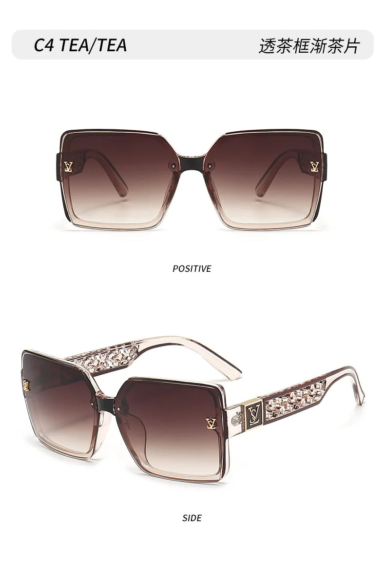 Gafas Sol Mujer Luxury 2025 - Lentes Retro Cuadradas Fashion Degradadas