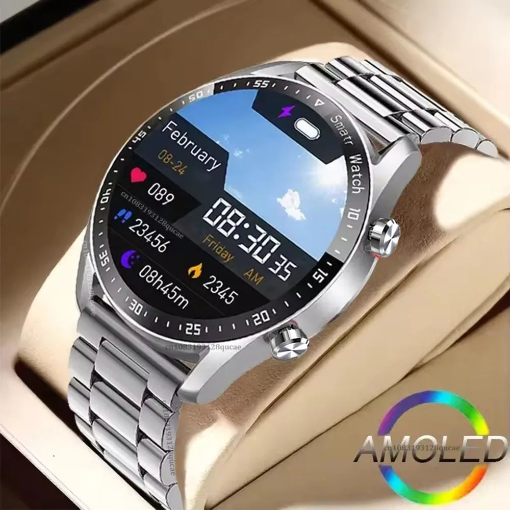 Smartwatch 2025 AMOLED Hombre Mujer - Pantalla Táctil Completa Bluetooth Llamadas 5ATM Deportivo