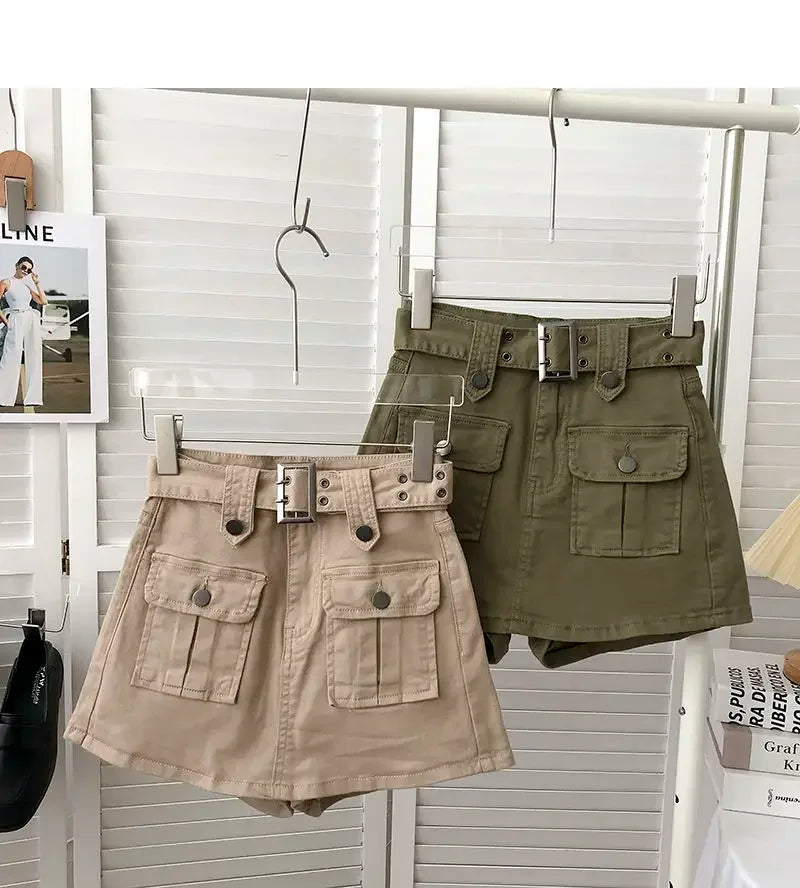 Falda Denim Mini Mujer Cargo - Falda Vaquera Bolsillos Cintura Alta 2025