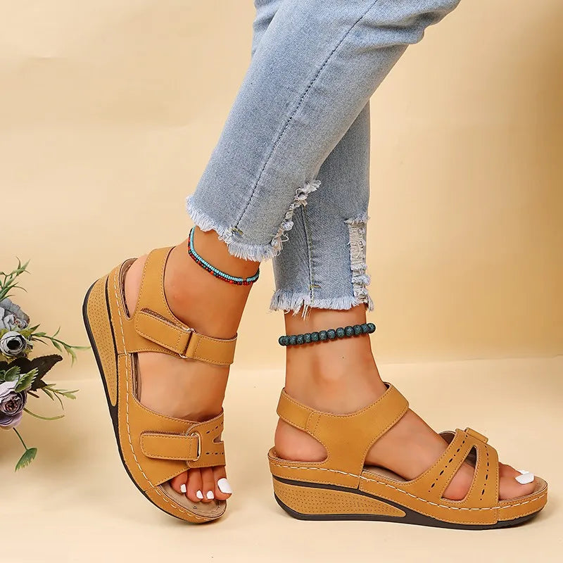 Sandalias Cuña Mujer Verano - Zapatos Plataforma Suela Suave Elegantes Tendencia