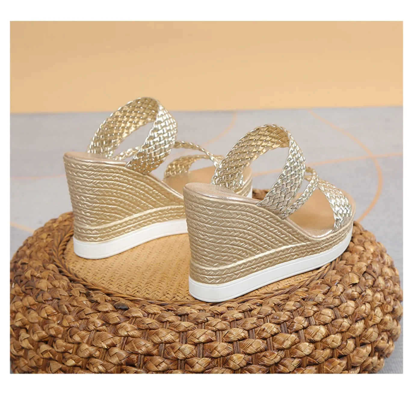 Sandalias Verano Mujer 2024 - Zapatos Playa Cuña Designer Casual Cómodas