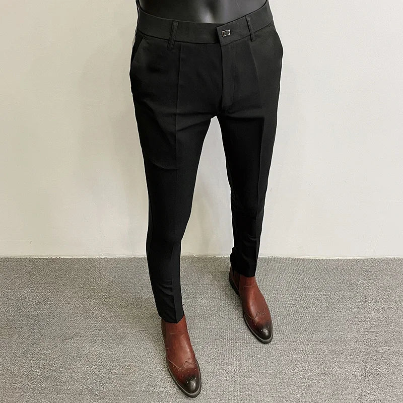 Pantalones Hombre Formales Suit - Pantalón Vestir Stretch Slim Fit Elegante
