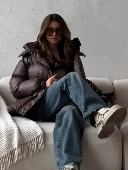 Chaqueta Mujer Cremallera Capucha - Chaqueta Acolchada Bolsillos Oversize 2025