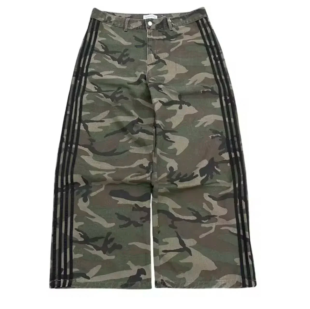 Vaqueros Hombre Camuflaje Pierna Ancha - Pantalones Sueltos Oversize Retro Streetwear