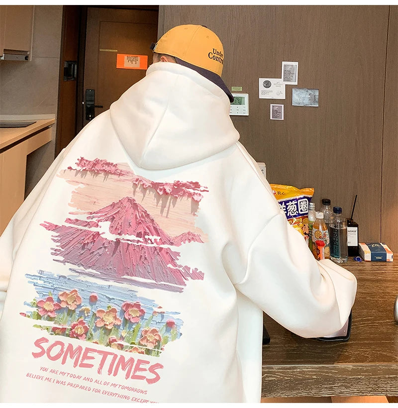 Sudadera Hombre Oversized Blanca 5XL - Hoodie Plain Casual