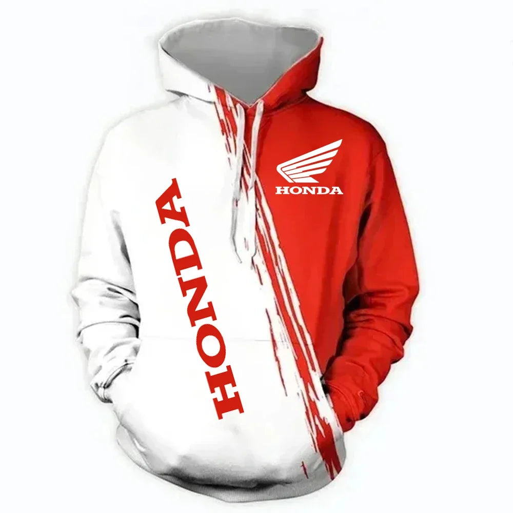 Sudadera Honda Logo 3D Hombre - Hoodie Streetwear Racing Outdoor