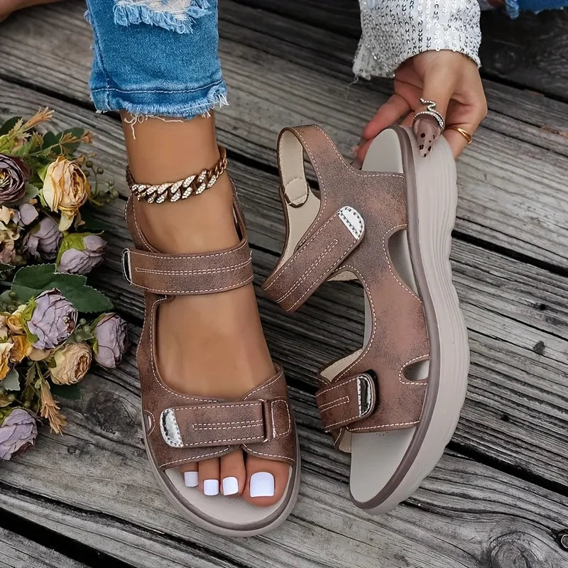 Sandalias Cuña Mujer Verano 2025 - Zapatos Playa Plataforma Antideslizantes Talla Grande