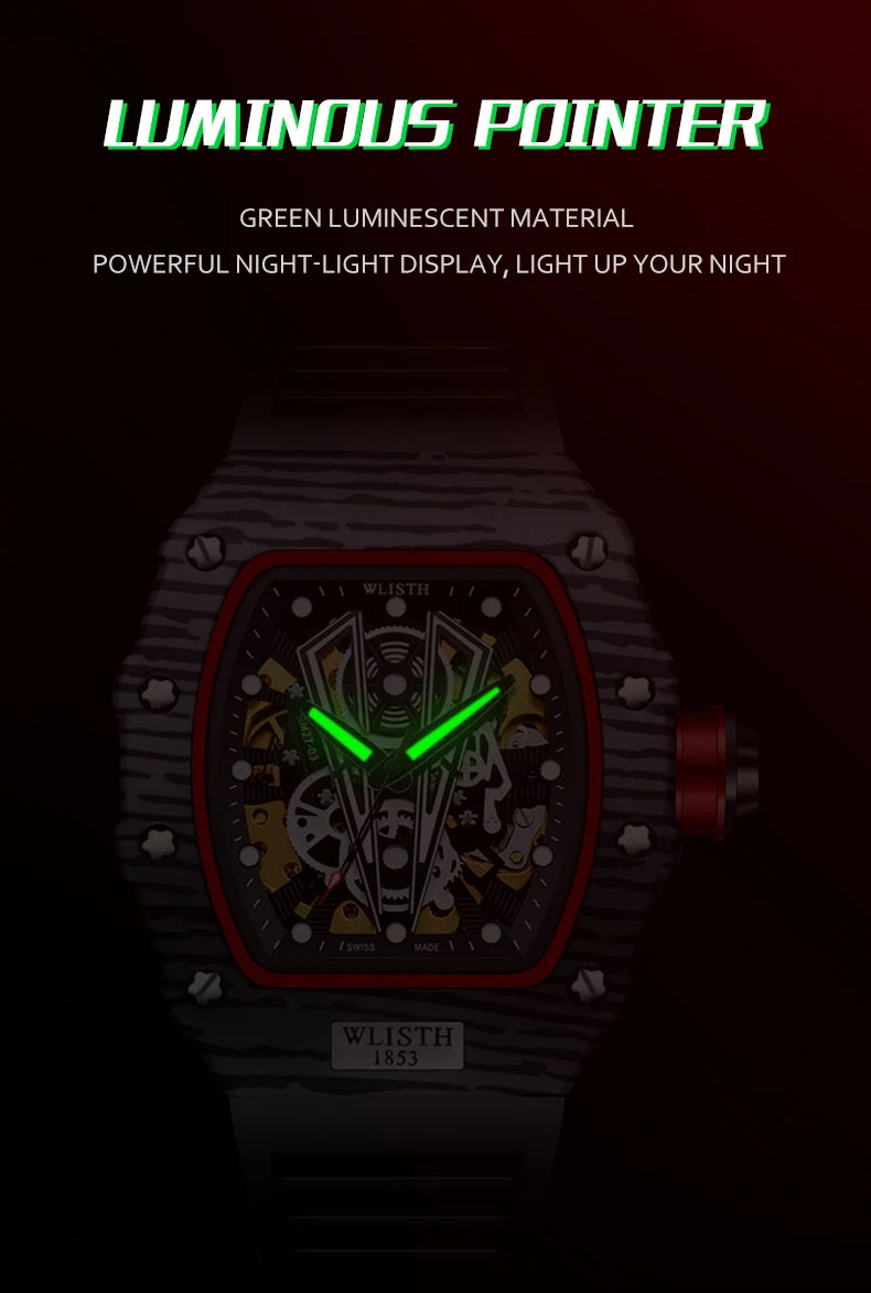 Reloj Mecánico Automático Barrel Type - Resistente al Agua Luminoso Business