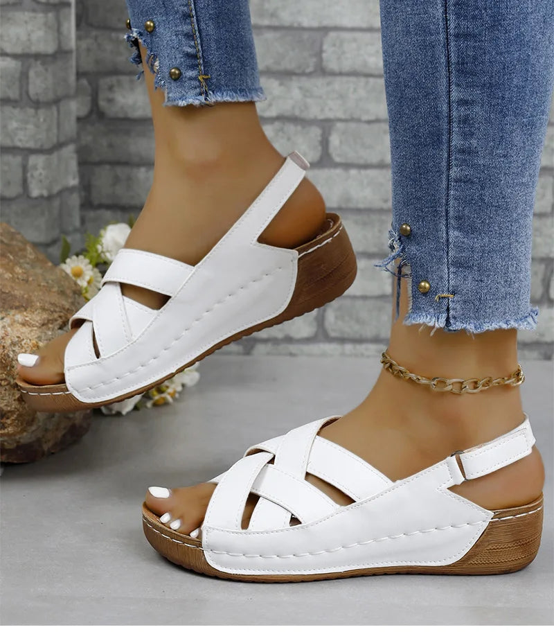 Sandalias Cuña Mujer Casual Verano - Zapatos Tacón Ligeros Cómodos