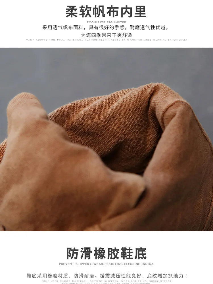 Botines Hombre Outdoor Canvas - Botas Casual Transpirables Cordones