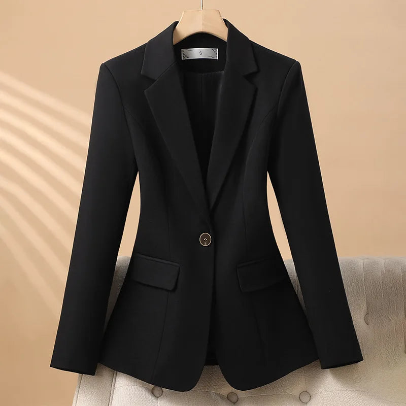 Blazer Mujer Slim Botón Simple - Chaqueta Oficina Otoño Invierno