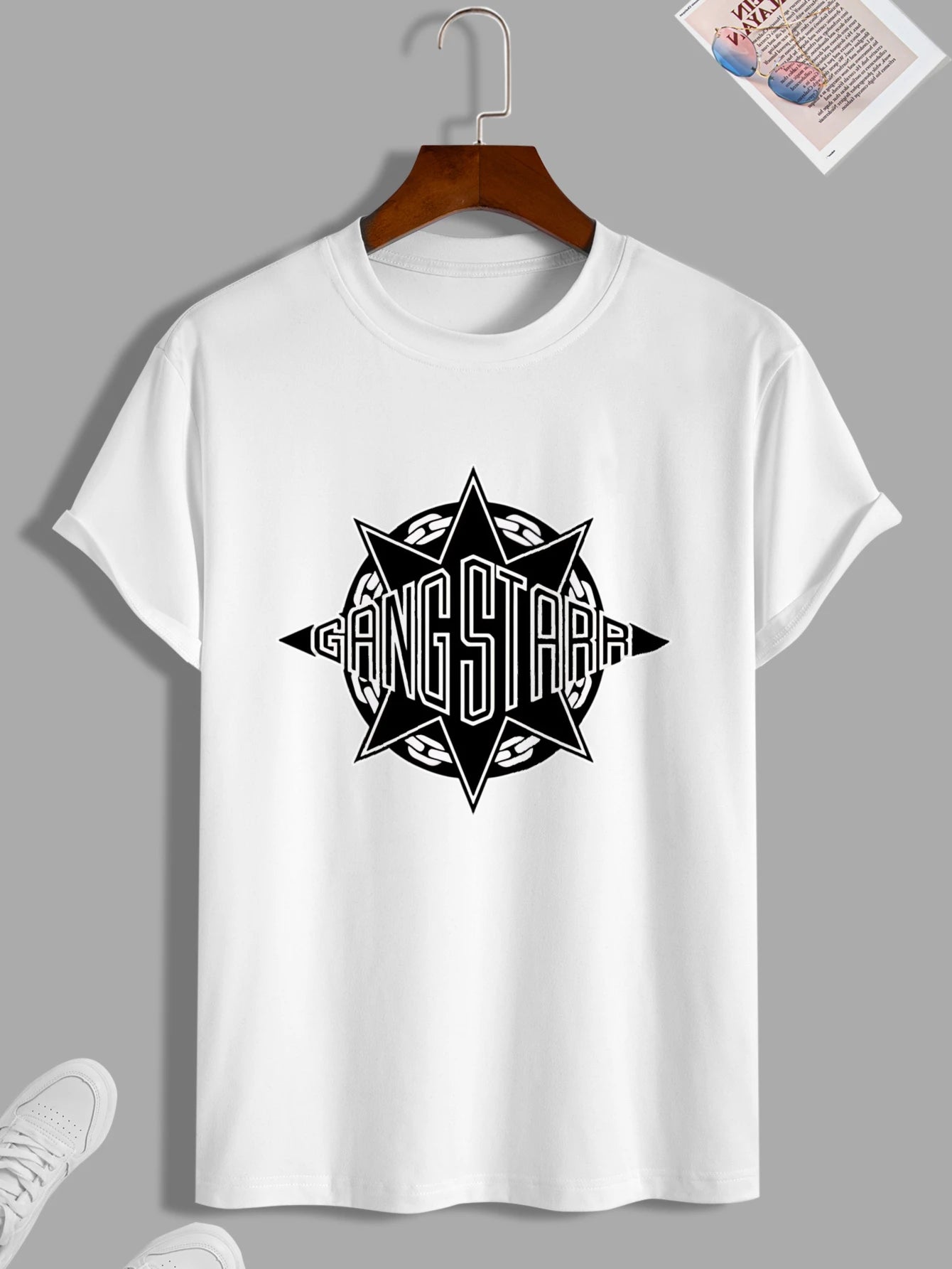 Camiseta Gang Starr Logo - Hombre Manga Corta Hip Hop Streetwear