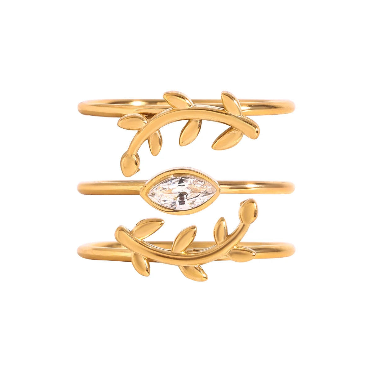 Set Anillos Apilables Personalizados - Acero Inoxidable Dorado 2025