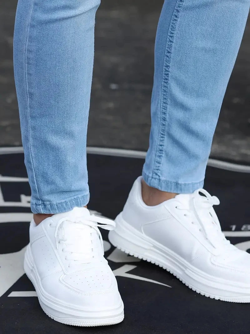 Vaqueros Hombre Retro Stretch Slim Fit - Jeans Elásticos Lavado Vintage Cremallera