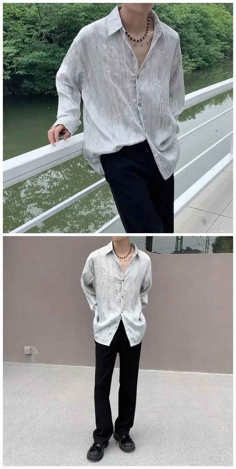 Camisa Hombre Casual Manga Larga Otoño - Protección Solar Marca Trendy